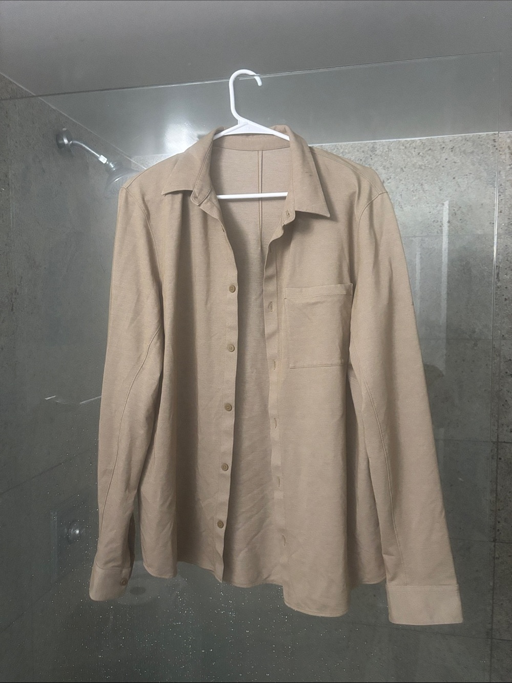 Lululemon Beige Men's Button-Up Shirt Jacket